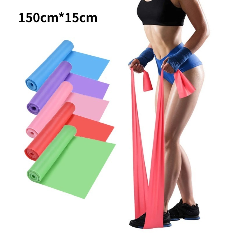 Yoga Fitness Resistance Band - Pita Latihan Lateks Alami, Pita Elastis