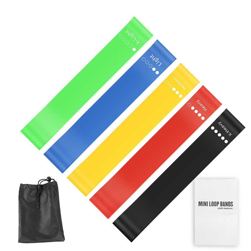 Yoga Fitness Resistance Band - 5 Buah Set Tali Resistensi TPE