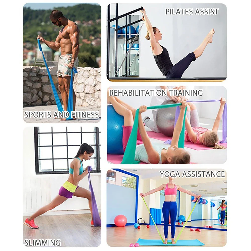 Panjang 200cm, Tali Resistensi - Yoga Fitness Resistance Band ulasan dan harga