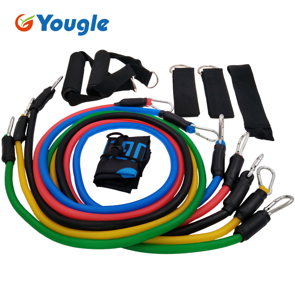 YOUGLE 11 Buah/Set Tali Tarik  - Yoga Fitness Resistance Band ulasan dan harga